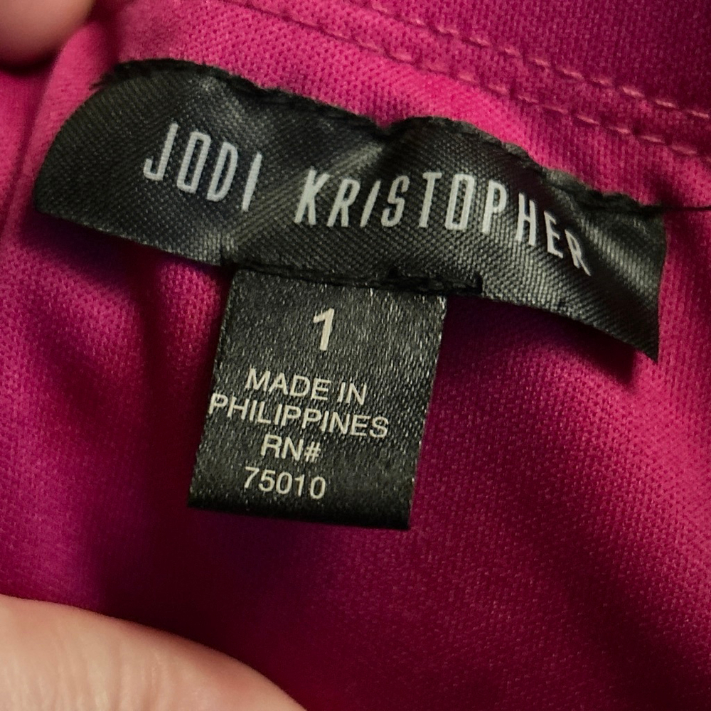Jodi Kristopher Pink Strapless Beaded Dress Women's Size 1 - Picture 5 of 8